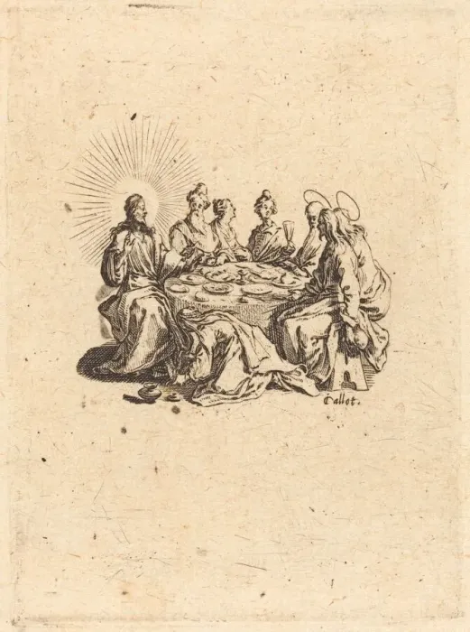 Framed Print : The Feast of the Pharisees, 1618. Creator: Jacques Callot Framed Print : The Feast of the Pharisees, 1618. Creator: Jacques Callot