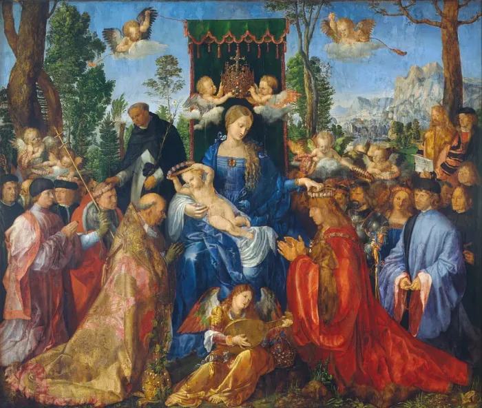 Framed Print : The Feast of the Rose Garlands, 1506. Artist: Durer, Albrecht (1471-1528) Framed Print : The Feast of the Rose Garlands, 1506. Artist: Durer, Albrecht (1471-1528)
