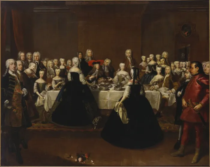 Framed Print : Feast table at the Vienna court (Grand Couvert), 1734 Framed Print : Feast table at the Vienna court (Grand Couvert), 1734