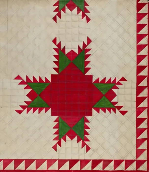 Framed Print : Feathered Star Quilt, c. 1936. Creator: Katherine Hastings Framed Print : Feathered Star Quilt, c. 1936. Creator: Katherine Hastings