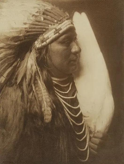 Framed Print : Three Feathers-A Nez Perce Native American, 1905. Creator: Edward Sheriff Curtis Framed Print : Three Feathers-A Nez Perce Native American, 1905. Creator: Edward Sheriff Curtis