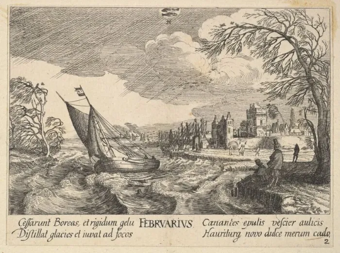 Framed Print : February, 1628-29. Creator: Wenceslaus Hollar Framed Print : February, 1628-29. Creator: Wenceslaus Hollar