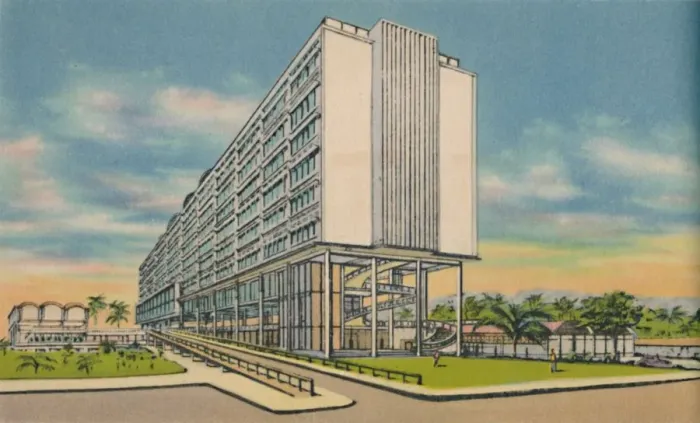 Framed Print : Federal Building in the Civic Center, Barranquilla, c1940s Framed Print : Federal Building in the Civic Center, Barranquilla, c1940s