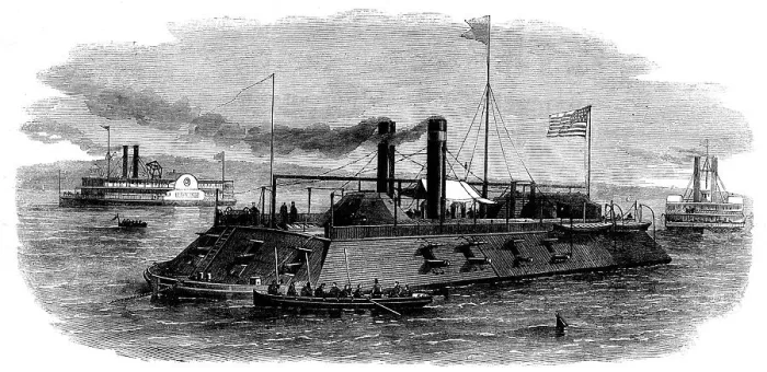 Framed Print : Federal gun-boat, 1862. Creator: Unknown Framed Print : Federal gun-boat, 1862. Creator: Unknown