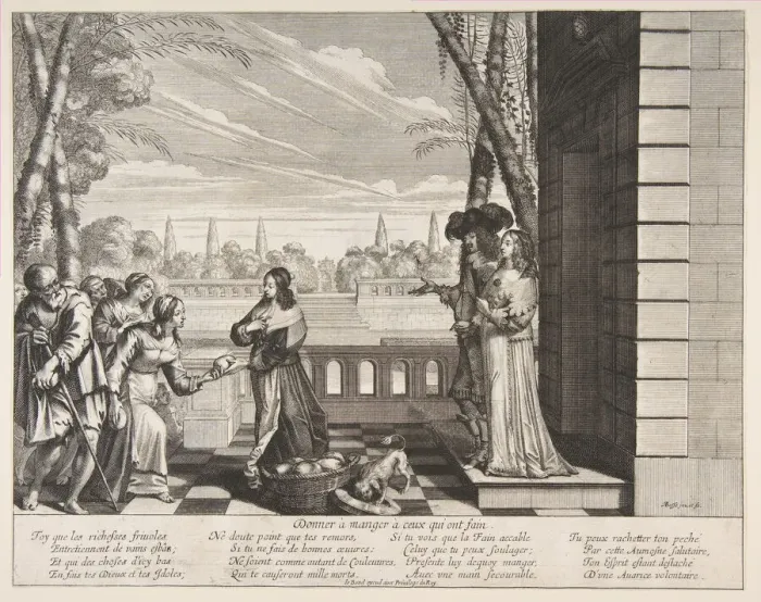 Framed Print : Feeding the Hungry, 1635. Creator: Abraham Bosse Framed Print : Feeding the Hungry, 1635. Creator: Abraham Bosse