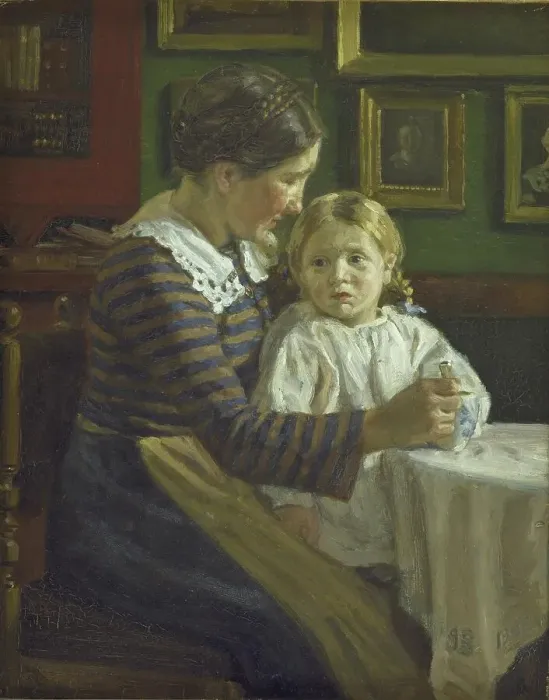 Framed Print : Feeding Marie, 1906. Creator: Joakim Skovgaard Framed Print : Feeding Marie, 1906. Creator: Joakim Skovgaard