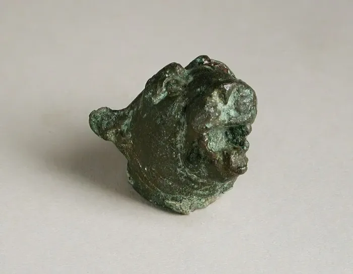 Framed Print : Feline Head Figurine, Roman Period (100-400 CE) or later. Creator: Unknown Framed Print : Feline Head Figurine, Roman Period (100-400 CE) or later. Creator: Unknown