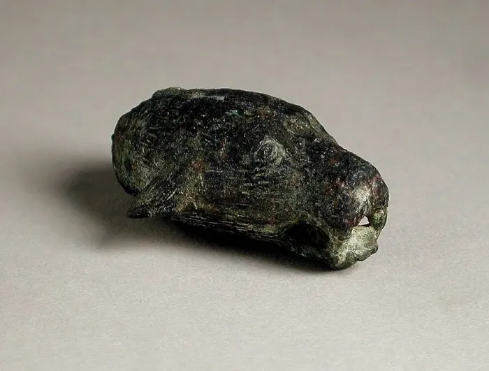 Framed Print : Feline Head Figurine, Roman Period (30 BCE-395 CE) or later. Creator: Unknown Framed Print : Feline Head Figurine, Roman Period (30 BCE-395 CE) or later. Creator: Unknown