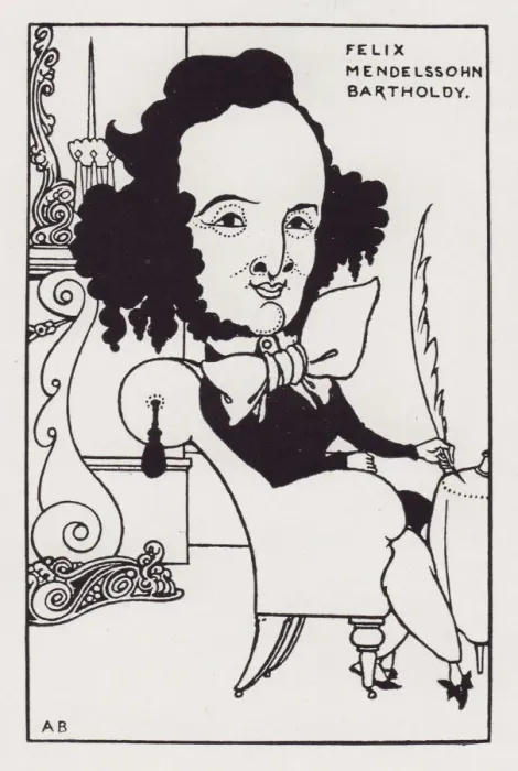Framed Print : Felix Mendelssohn Bartholdy, from The Savoy No. 8, 1896. Creator: Aubrey Beardsley Framed Print : Felix Mendelssohn Bartholdy, from The Savoy No. 8, 1896. Creator: Aubrey Beardsley