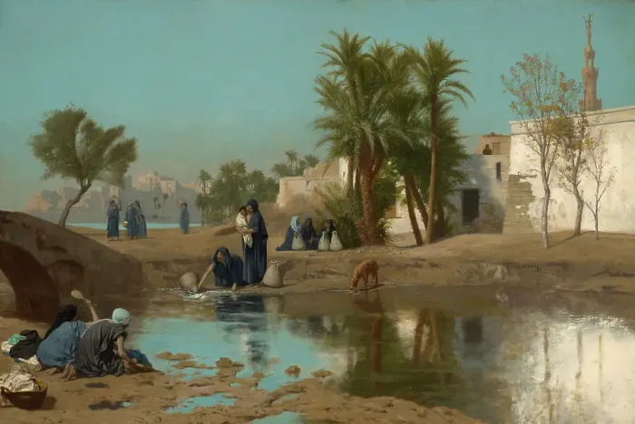 Framed Print : Fellah Women Drawing Water, c1873-75. Creator: Jean-Leon Gerome Framed Print : Fellah Women Drawing Water, c1873-75. Creator: Jean-Leon Gerome