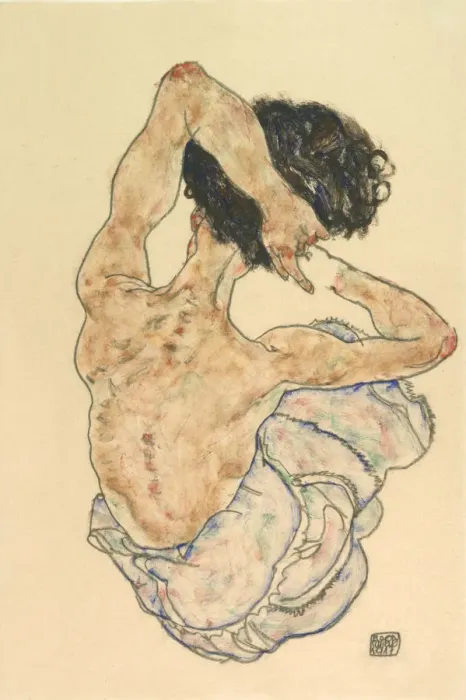 Framed Print : Female back act, 1917. Creator: Schiele, Egon (1890-1918) Framed Print : Female back act, 1917. Creator: Schiele, Egon (1890-1918)