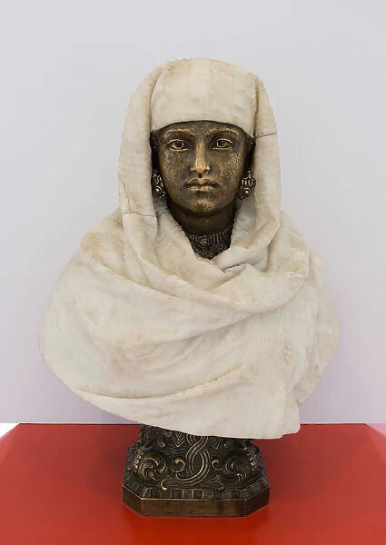 Female Bust (possibly Aida), c. 1875. Creator: Pietro Calvi