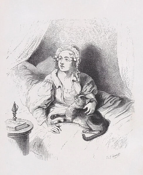 The Female Cat from The Complete Works of Beranger, 1836. Creator: John Thompson