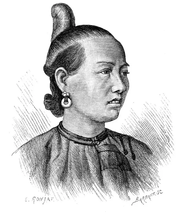 Framed Print : Female Coiffure, Swatow, c1890. Artist: Barbant Framed Print : Female Coiffure, Swatow, c1890. Artist: Barbant