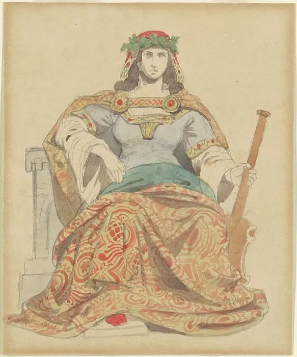 Framed Print : Female Deity, c. 1850s. Creator: Emanuel Gottlieb Leutze Framed Print : Female Deity, c. 1850s. Creator: Emanuel Gottlieb Leutze