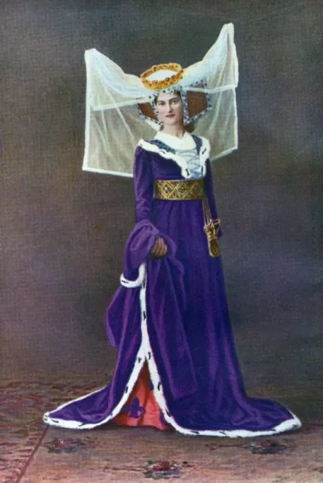 Framed Print : Female dress from the time of Henry VI, (1910) Framed Print : Female dress from the time of Henry VI, (1910)