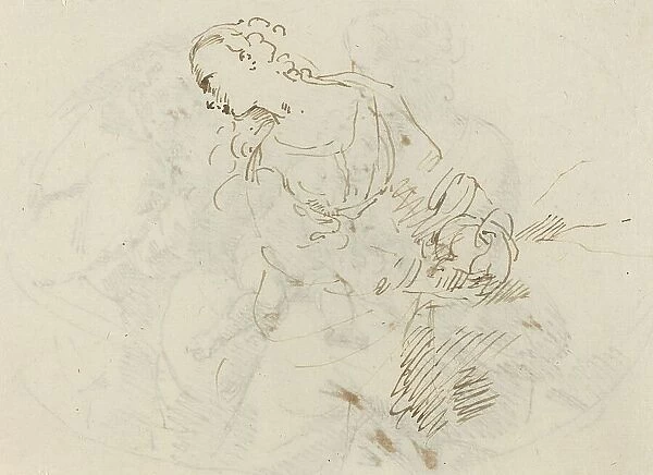 Female Figure (Penitent Magdalene?) [verso]. Creator: Donato Creti