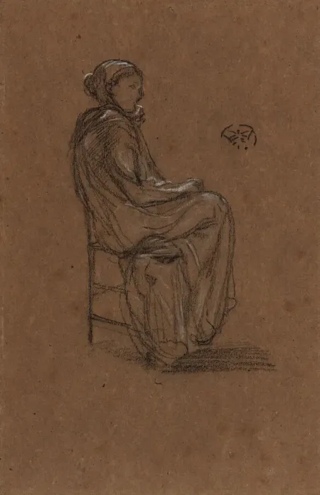 Framed Print : Female Figure, Seated, 1870-1873. Creator: James Abbott McNeill Whistler Framed Print : Female Figure, Seated, 1870-1873. Creator: James Abbott McNeill Whistler