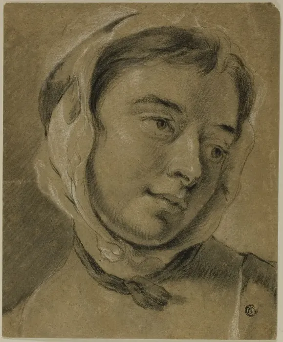 Framed Print : Female Head, n.d. Creators: Thomas Frye, Sir James Thornhill Framed Print : Female Head, n.d. Creators: Thomas Frye, Sir James Thornhill