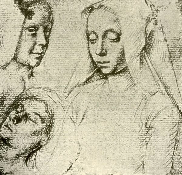 Three Female Heads, late 15th-early 16th century, (1908). Creator: Gerard David