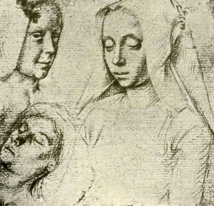 Framed Print : Three Female Heads, late 15th-early 16th century, (1908). Creator: Gerard David Framed Print : Three Female Heads, late 15th-early 16th century, (1908). Creator: Gerard David