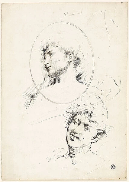 Two Female Heads, n.d. Creator: William Merritt Chase