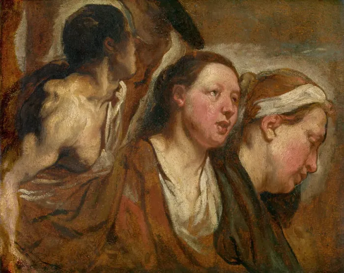 Framed Print : Two Female Heads and Torso of a Warrior, 1620-1623. Creator: Jacob Jordaens I Framed Print : Two Female Heads and Torso of a Warrior, 1620-1623. Creator: Jacob Jordaens I