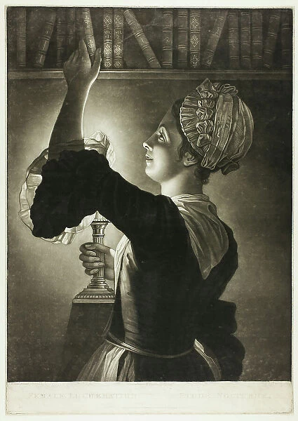 Female Lucubration: Étude Nocturne, 1772. Creator: Philip Dawe