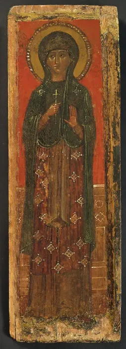 Framed Print : Female martyr saint, c14th century. Creator: Unknown Framed Print : Female martyr saint, c14th century. Creator: Unknown