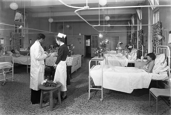 The female medical ward at the Montague Hospital, Mexborough, South Yorkshire, 1959