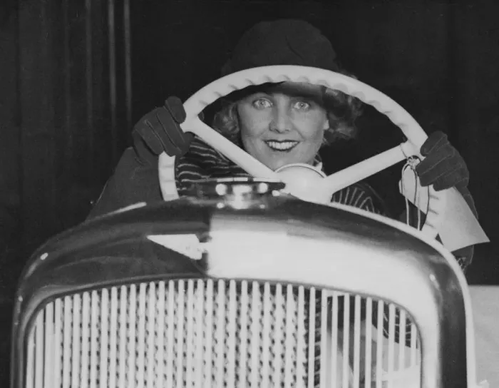 Framed Print : Female model in Hillman Minx at 1933 Motor Show. Creator: Unknown Framed Print : Female model in Hillman Minx at 1933 Motor Show. Creator: Unknown