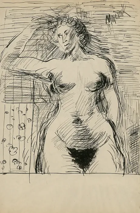 Framed Print : Female nude, 1930-1939. Creator: Cyprian Majernik Framed Print : Female nude, 1930-1939. Creator: Cyprian Majernik
