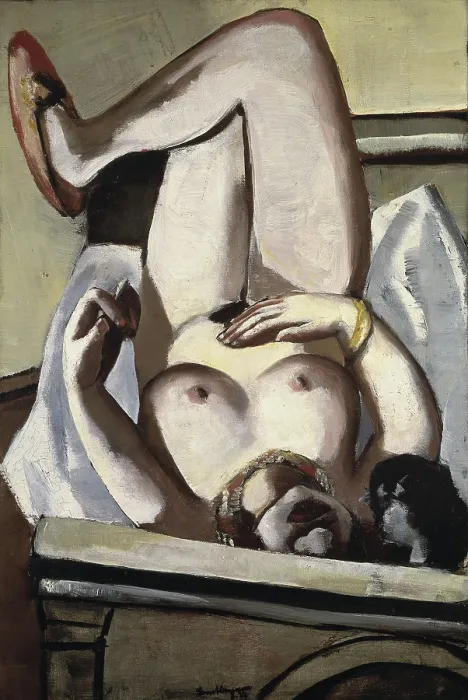 Framed Print : Female Nude with a Dog, 1927. Creator: Beckmann, Max (1884-1950) Framed Print : Female Nude with a Dog, 1927. Creator: Beckmann, Max (1884-1950)