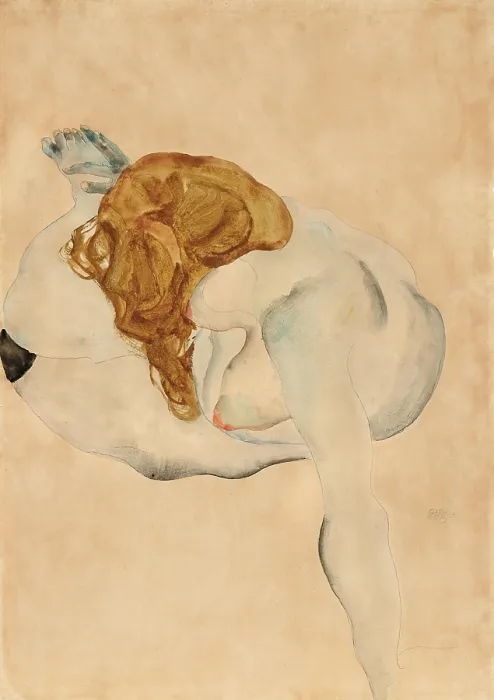 Framed Print : Female nude leaning on her arm, 1912. Creator: Schiele, Egon (1890-1918) Framed Print : Female nude leaning on her arm, 1912. Creator: Schiele, Egon (1890-1918)