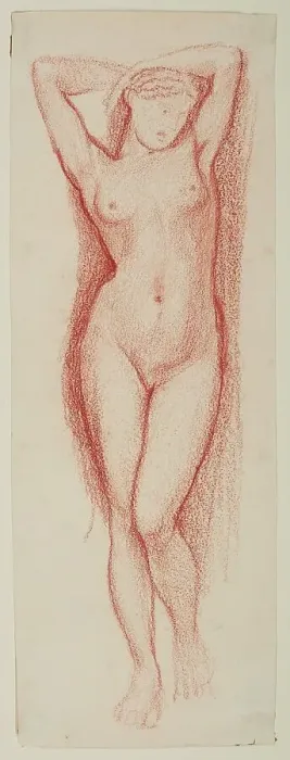 Framed Print : Female nude - study, 1864. Creator: Sir Edward Coley Burne-Jones Framed Print : Female nude - study, 1864. Creator: Sir Edward Coley Burne-Jones
