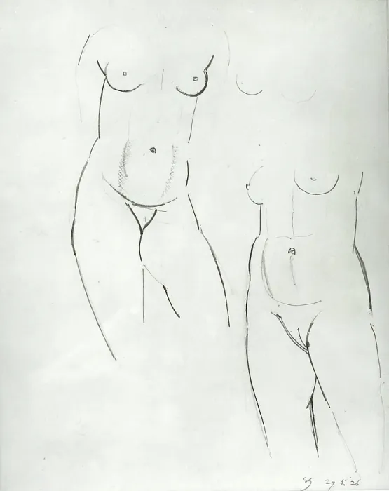 Framed Print : Two Female Nudes, 1926. Creator: Eric Gill Framed Print : Two Female Nudes, 1926. Creator: Eric Gill