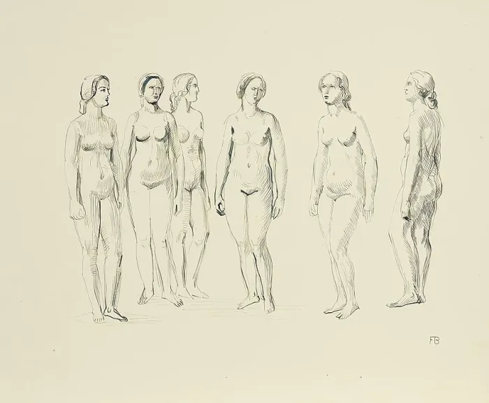 Framed Print : Six female nudes, 1930. Creator: Franz Barwig the Elder Framed Print : Six female nudes, 1930. Creator: Franz Barwig the Elder