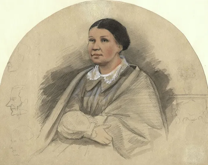 Framed Print : Female portrait, 2nd half of 19th century. Creator: Mikhail Znamensky Framed Print : Female portrait, 2nd half of 19th century. Creator: Mikhail Znamensky