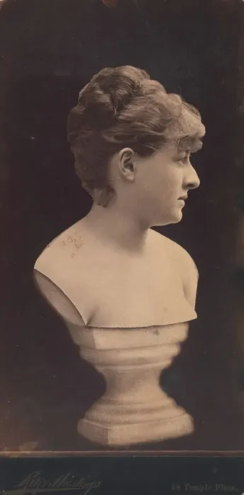 Framed Print : Female Portrait Bust on Pedestal, 1890s. Creator: Ritz & Hastings Framed Print : Female Portrait Bust on Pedestal, 1890s. Creator: Ritz & Hastings