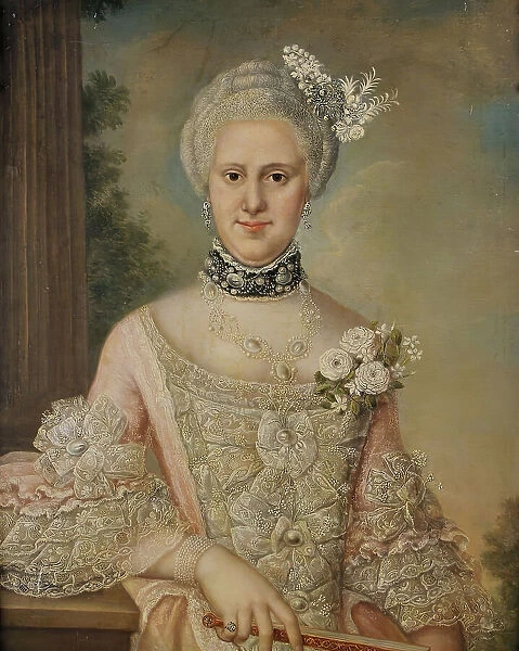 Female portrait, (c1780s). Creator: Lorens Lonberg