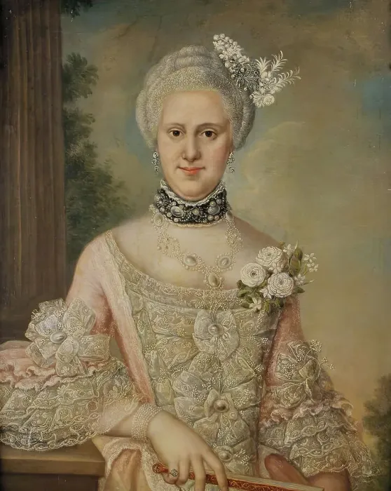 Framed Print : Female portrait, (c1780s). Creator: Lorens Lonberg Framed Print : Female portrait, (c1780s). Creator: Lorens Lonberg