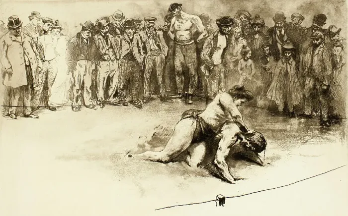 Framed Print : Female Wrestler, 1902. Creator: Edgar Chahine Framed Print : Female Wrestler, 1902. Creator: Edgar Chahine