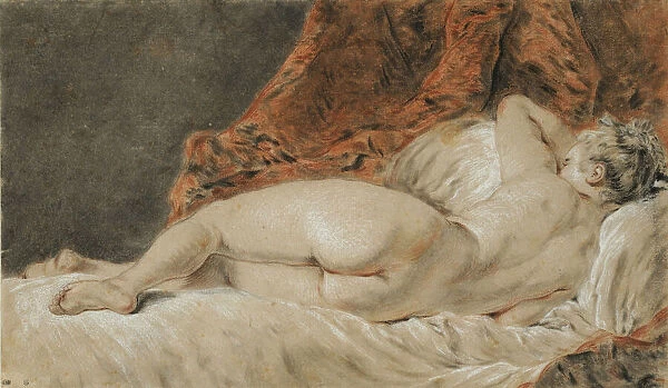 Femme allongee vue de dos, dit le Sommeil, ca 1720