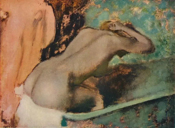Framed Print : Femme assise sur le bord d une baignoire ets epongeant le cou, c1880, (1936). Artist: Edgar Degas Framed Print : Femme assise sur le bord d une baignoire ets epongeant le cou, c1880, (1936). Artist: Edgar Degas