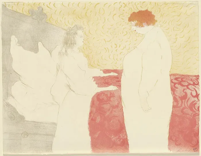 Framed Print : Femme au lit, profil, au petit lever, 1896. Creator: Toulouse-Lautrec, Henri, de (1864-1901) Framed Print : Femme au lit, profil, au petit lever, 1896. Creator: Toulouse-Lautrec, Henri, de (1864-1901)
