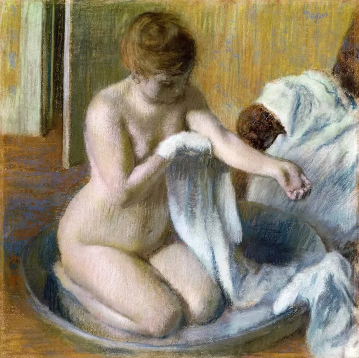 Framed Print : Femme au tub, ca. 1883. Artist: Degas, Edgar (1834-1917) Framed Print : Femme au tub, ca. 1883. Artist: Degas, Edgar (1834-1917)