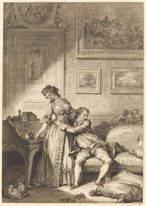 Framed Print : A femme avare, galant escroc. Creators: Antoine Jean Duclos, Jacques Aliamet Framed Print : A femme avare, galant escroc. Creators: Antoine Jean Duclos, Jacques Aliamet