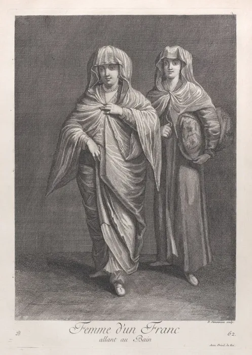 Framed Print : Femme d un Franc, allant au Bain, 1714-15. Creator: Unknown Framed Print : Femme d un Franc, allant au Bain, 1714-15. Creator: Unknown