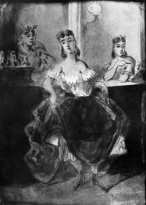 Framed Print : Femme Dansant Devant un Comptoir, 19th century, (1930). Artist: Constantin Guys Framed Print : Femme Dansant Devant un Comptoir, 19th century, (1930). Artist: Constantin Guys