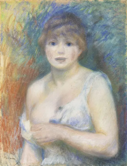 Framed Print : Femme demi-nue (Portrait of the Actress Jeanne Samary), ca 1879. Creator: Renoir, Pierre Auguste Framed Print : Femme demi-nue (Portrait of the Actress Jeanne Samary), ca 1879. Creator: Renoir, Pierre Auguste